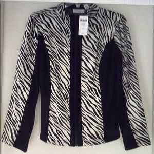 NWT  Chico’s Zebra Print Knit Jacket Size Small